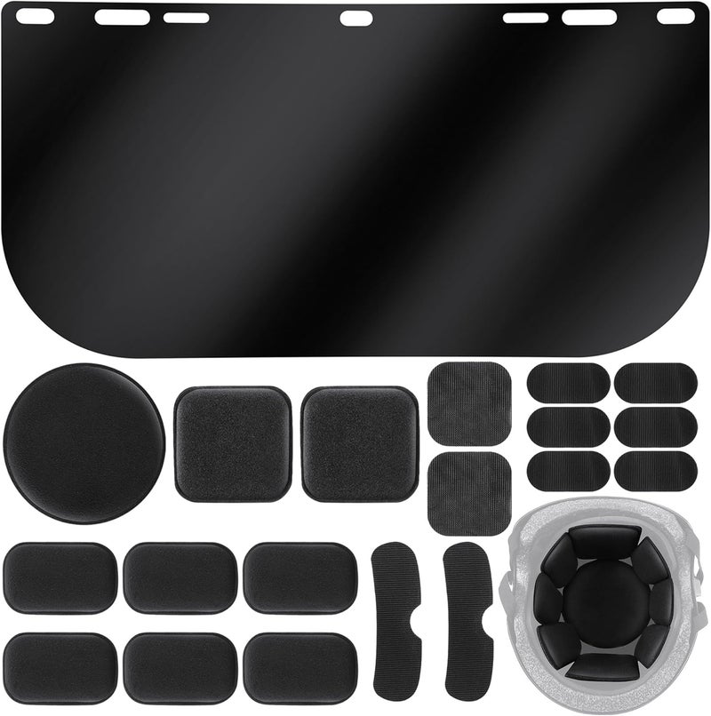 Feekoon 1 Pack Face Shield Replacement Lens with Helmet Pads, Tinted Full Face Shield Compatible with Hobart 770580, Replacement Foam Padding Kits for Welding, Grinding, DIY, Cosplay Helmet - Image 1